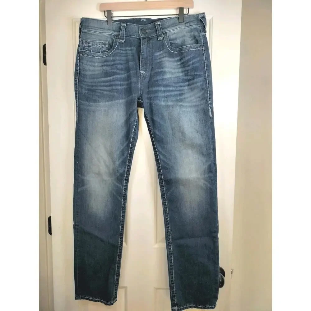 TRUE RELIGION Rocco Relaxed Skinny Jeans Men’s 36x32‎ Dark Wash Standard